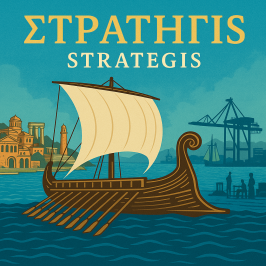"ΣΤΡΑΤΗΓΙΣ" ορ "Strategis" - the name of one of the 279 Ancient Athenian Triremes